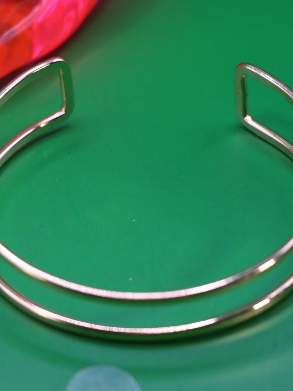 Gold Tone Upper Arm Cuff Bracelet 3.5" - Picture 3 of 5